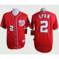 Washington Nationals #2 Denard Span Red Cool Base Stitched MLB Jersey