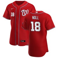 Washington Washington Nationals #18 Jake Noll Men's Nike Red Alternate 2020 Authentic Player MLB Jersey