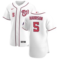 Washington Washington Nationals #5 Josh Harrison Men's Nike White Home 2020 Authentic Player MLB Jersey