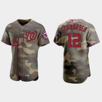 Washington Washington Nationals #12 Kyle Schwarber Men's Nike 2021 Armed Forces Day Authentic MLB Jersey -Camo