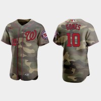 Washington Washington Nationals #10 Yan Gomes Men's Nike 2021 Armed Forces Day Authentic MLB Jersey -Camo