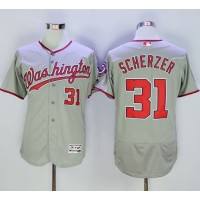 Washington Nationals #31 Max Scherzer Grey Flexbase Authentic Collection Stitched MLB Jersey