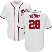 Washington Nationals #28 Kurt Suzuki White New Cool Base Stitched MLB Jersey