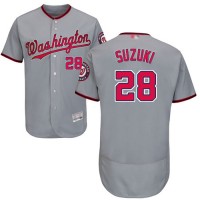 Washington Nationals #28 Kurt Suzuki Grey Flexbase Authentic Collection Stitched MLB Jersey