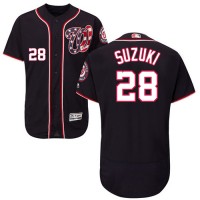 Washington Nationals #28 Kurt Suzuki Navy Blue Flexbase Authentic Collection Stitched MLB Jersey