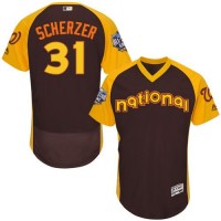 Washington Nationals #31 Max Scherzer Brown Flexbase Authentic Collection 2016 All-Star National League Stitched MLB Jersey