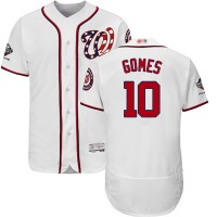 Washington Nationals #10 Yan Gomes White Flexbase Authentic Collection 2019 World Series Champions Stitched MLB Jersey