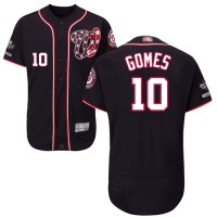 Washington Nationals #10 Yan Gomes Navy Blue Flexbase Authentic Collection 2019 World Series Champions Stitched MLB Jersey