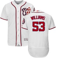 Washington Nationals #53 Austen Williams White Flexbase Authentic Collection Stitched MLB Jersey