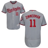 Washington Nationals #11 Ryan Zimmerman Grey Flexbase Authentic Collection Stitched MLB Jersey