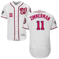 Washington Nationals #11 Ryan Zimmerman White Flexbase Authentic Collection 2019 World Series Champions Stitched MLB Jersey