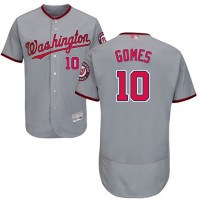 Washington Nationals #10 Yan Gomes Grey Flexbase Authentic Collection Stitched MLB Jersey