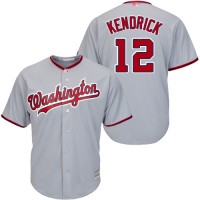 Washington Nationals #12 Howie Kendrick Grey Cool Base Stitched MLB Jersey