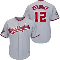 Washington Nationals #12 Howie Kendrick Grey Cool Base 2019 World Series Champions Stitched MLB Jersey