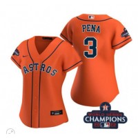 Houston Houston Astros #3 Jeremy Pena Orange 2022 World Series Champions Stitched Men's Nike MLB Jersey
