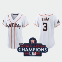 Houston Houston Astros #3 Jeremy Pena White 2022 World Series Champions Stitched Men's Nike MLB Jersey