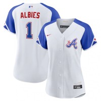 Atlanta Atlanta Braves #1 Ozzie Albies 2023 City Connect Women's Nike Atlanta Jersey - White