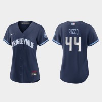 Chicago Chicago Cubs #44 Anthony Rizzo Women's Nike 2021 City Connect Navy MLB Jersey