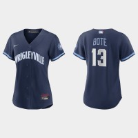 Chicago Chicago Cubs #13 David Bote Women's Nike 2021 City Connect Navy MLB Jersey