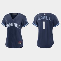 Chicago Chicago Cubs #1 Doug Glanville Women's Nike 2021 City Connect Navy MLB Jersey