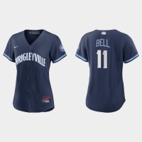 Chicago Chicago Cubs #11 George Bell Women's Nike 2021 City Connect Navy MLB Jersey