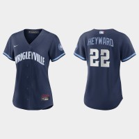 Chicago Chicago Cubs #22 Jason Heyward Women's Nike 2021 City Connect Navy MLB Jersey