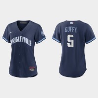 Chicago Chicago Cubs #5 Matt Duffy Women's Nike 2021 City Connect Navy MLB Jersey