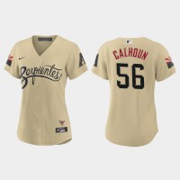 Arizona Arizona Diamondbacks #56 Kole Calhoun Women's Nike 2021 City Connect MLB Jersey Gold