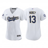 Los Angeles Los Angeles Dodgers #13 Max Muncy Women's Nike 2021 Gold Program World Series Champions MLB Jersey Whtie
