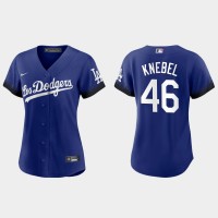 Los Angeles Los Angeles Dodgers #46 Corey Knebel Nike Women's 2021 City Connect MLB Jersey Royal