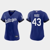 Los Angeles Los Angeles Dodgers #43 Edwin Rios Nike Women's 2021 City Connect MLB Jersey Royal