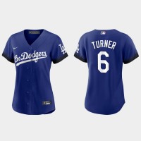 Los Angeles Los Angeles Dodgers #6 Trea Turner Nike Women's 2021 City Connect MLB Jersey Royal