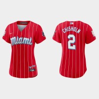 Miami Miami Marlins #2 Jazz Chisholm Jr. Women's Nike 2021 City Connect Authentic MLB Jersey Red