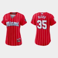 Miami Miami Marlins #35 Richard Bleier Women's Nike 2021 City Connect Authentic MLB Jersey Red