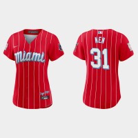 Miami Miami Marlins #31 Robb Nen Women's Nike 2021 City Connect Authentic MLB Jersey Red