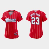 Miami Miami Marlins #23 Corey Dickerson Women's Nike 2021 City Connect Authentic MLB Jersey Red