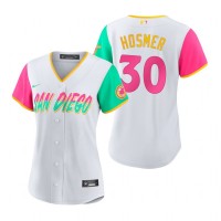 San Diego San Diego Padres #30 Eric Hosmer 2022 City Connect Women's Nike Games Jersey - White
