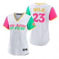San Diego San Diego Padres #23 Fernando Tatis Jr. 2022 City Connect Women's Nike Games Jersey - White