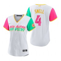 San Diego San Diego Padres #4 Blake Snell 2022 City Connect Women's Nike Games Jersey - White