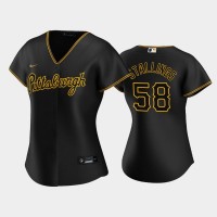 Pittsburgh Pittsburgh Pirates #58 Jacob Stallings Game Women's Nike Alternate MLB Jersey - Black