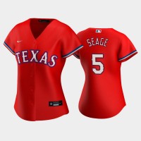 Texas Texas Rangers #5 Corey Seager Replica Alternate Nike Red Women's Jersey