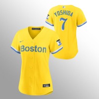 Boston Boston Red Sox #7 Masataka Yoshida Women's Nike 2021 City Connect Gold Fans Version MLB Jersey
