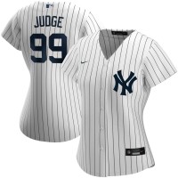 New York New York Yankees #99 Aaron Judge Nike Women's Home 2020 MLB Player Name Jersey White