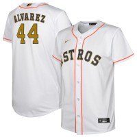 Houston Houston Astros #44 Yordan Alvarez Nike White/Gold Youth 2023 Gold Collection Replica Player Jersey