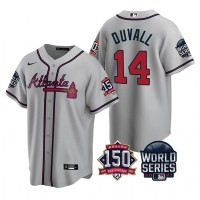 Atlanta Atlanta Braves #14 Adam Duvall Nike 150th Anniversary 2021 World Series Youth MLB Jersey - Grey