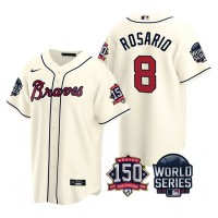 Atlanta Atlanta Braves #8 Eddie Rosario Nike 150th Anniversary 2021 World Series Youth MLB Jersey - Cream