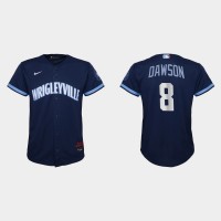 Chicago Chicago Cubs #8 Andre Dawson Youth Nike 2021 City Connect Navy MLB Jersey