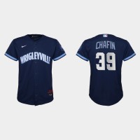 Chicago Chicago Cubs #39 Andrew Chafin Youth Nike 2021 City Connect Navy MLB Jersey
