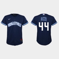 Chicago Chicago Cubs #44 Anthony Rizzo Youth Nike 2021 City Connect Navy MLB Jersey