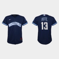 Chicago Chicago Cubs #13 David Bote Youth Nike 2021 City Connect Navy MLB Jersey